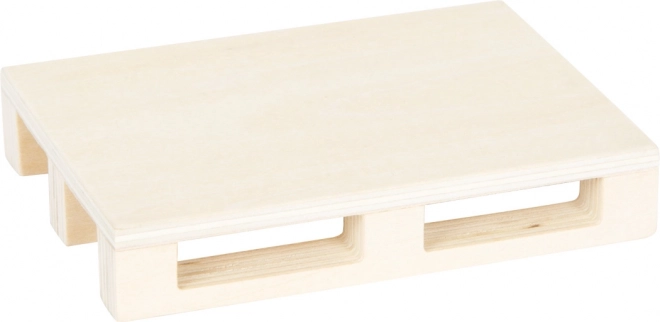 piccolo carrello elevatore in legno con pallet