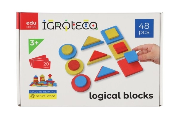 Gioco di costruzioni in legno 48 pezzi