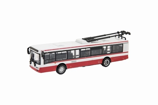 Trolleybus ceco in metallo rosso