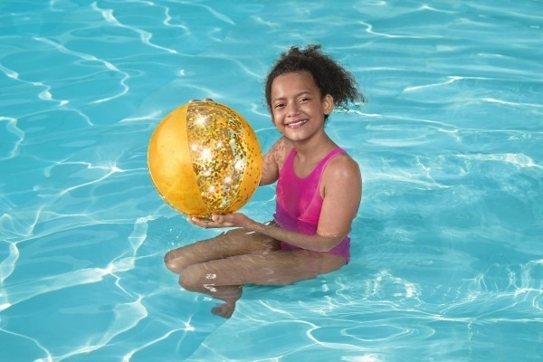 Pallone da spiaggia gonfiabile glamour oro 41 cm