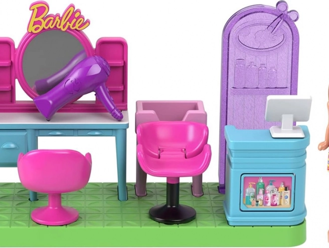 Barbie Mini BarbieLand - Salone di bellezza con bambola mini Barbie mobile
