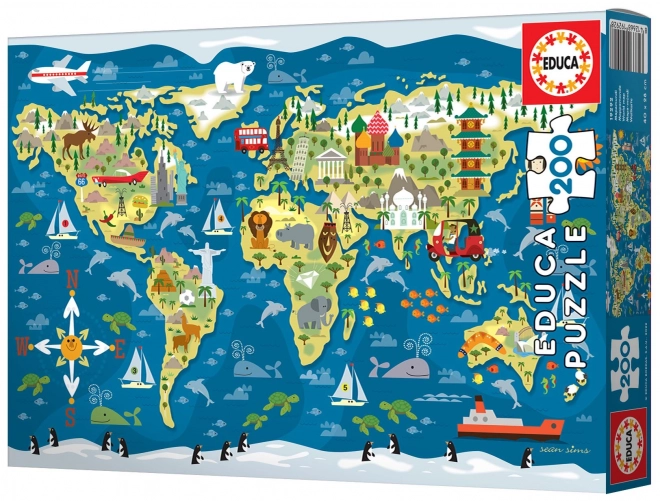 Puzzle Mappa del Mondo per Bambini