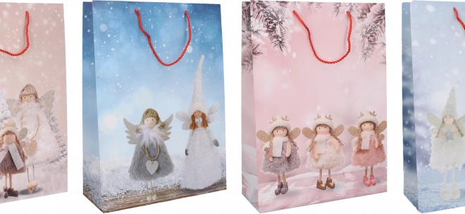 Borsa regalo natalizia L 41,5 × 30 × 12 cm – 4 motivi