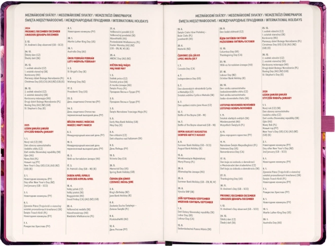 Agenda Settimanale Fiori Viola 2025