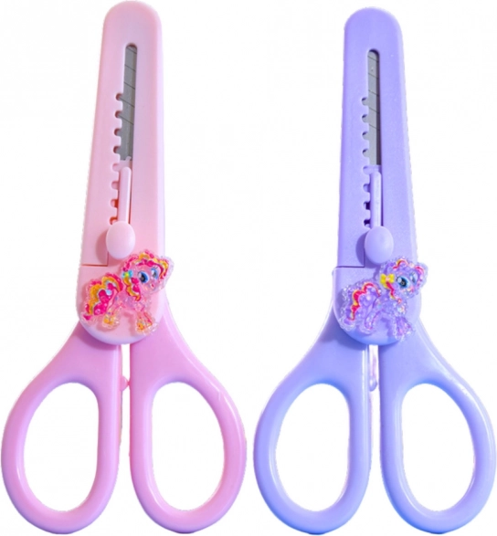 Forbici per bambini con custodia e cavallino decorativo 14cm