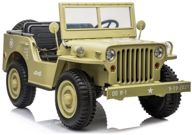 Auto a batteria khaki per bambini