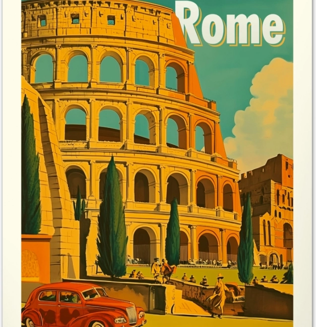 Calendario da parete Vintage poster – città del mondo 2026