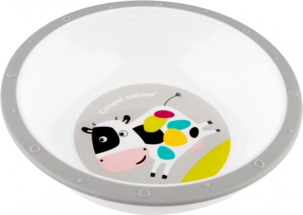 Ciotola in plastica con fondo antiscivolo CANPOL BABIES Mucca 270 ml