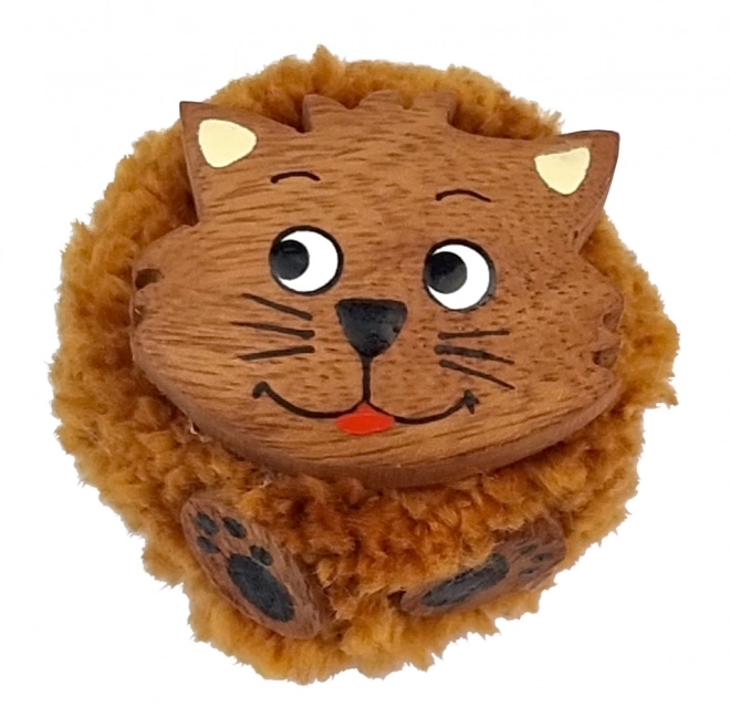 Magnete Decorativo Gatto Pompon in Legno