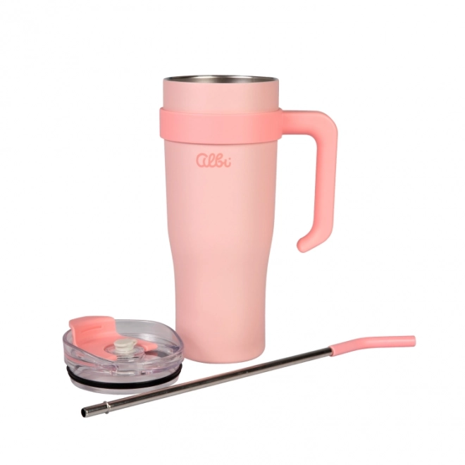 Termo Mug in Acciaio Inox Rosa XXL da 1200 ml