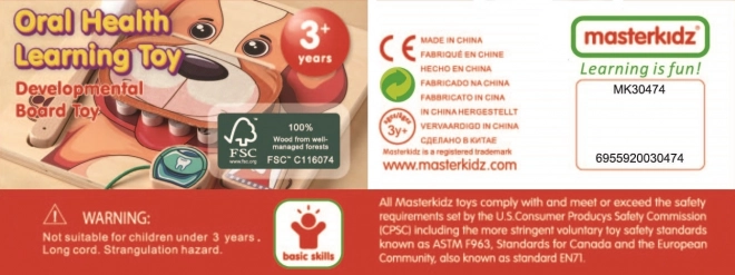 Tabellone educativo Montessori igiene orale del cane