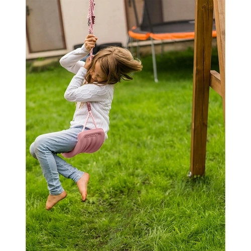 Altalena per bambini su corda rosa