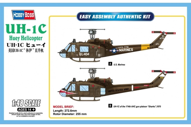 Modello di elicottero UH-1C Huey in plastica