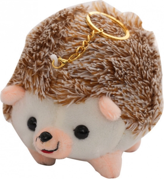 Portachiavi riccio in peluche marrone 9 cm
