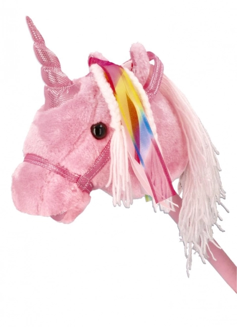 Unicorno rosa su bastone Rosa Hobby Horse