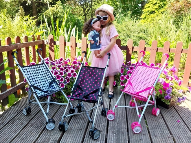 Carrello Passeggino per Bambole Rosa con Stelle