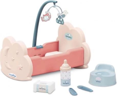 Lettino per bambole con accessori