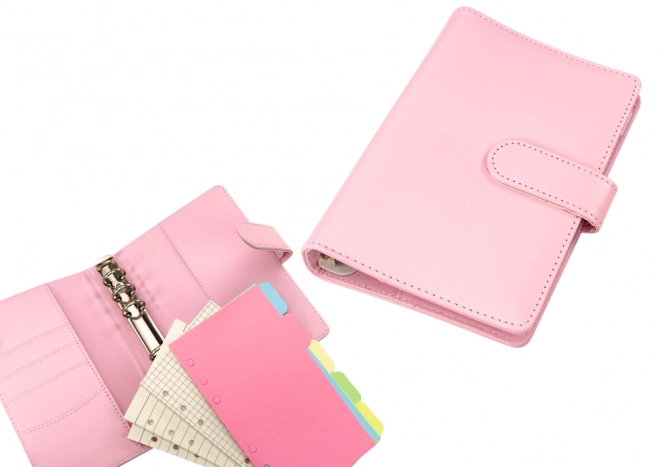 Blocco Note Con Accessori Pelle Rosa