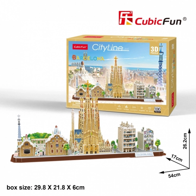 Panorama 3D puzzle Barcelona di CUBICFUN