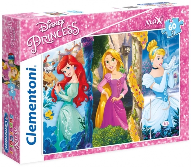 Puzzle MAXI 60 Pezzi Principesse Disney: Ariel, Rapunzel e Cenerentola