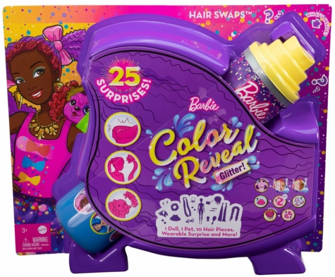 Barbie Colori Rivelati acconciatura con glitter viola