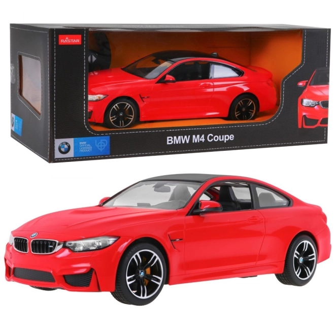 Auto telecomandato BMW M4 Coupé bianco in scala 1:14 di Rastar – Rosso