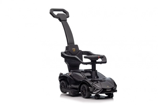 Macchina da passeggio Lamborghini bianca con spintore – nero