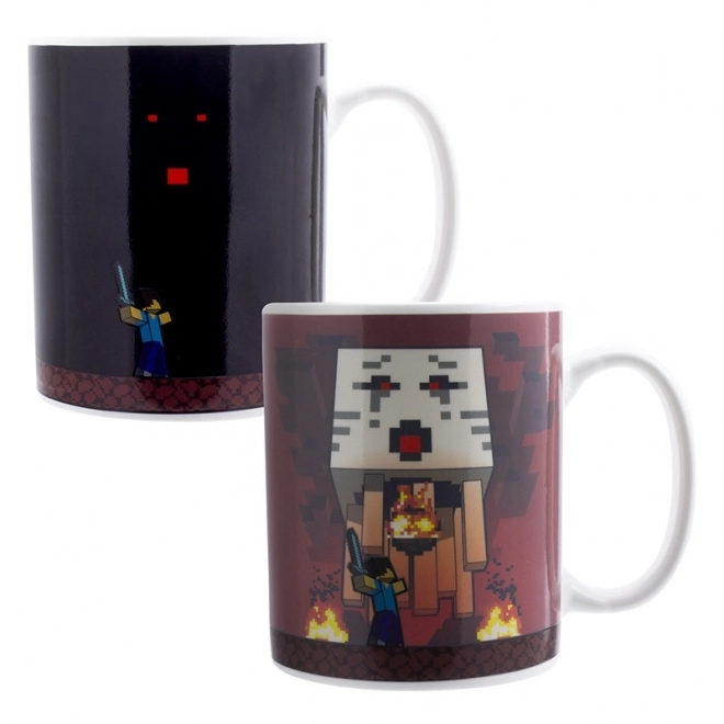 Tazza che cambia con motivo Minecraft Nether