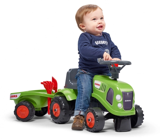 Odrážedlo Baby Claas con rimorchio e attrezzi