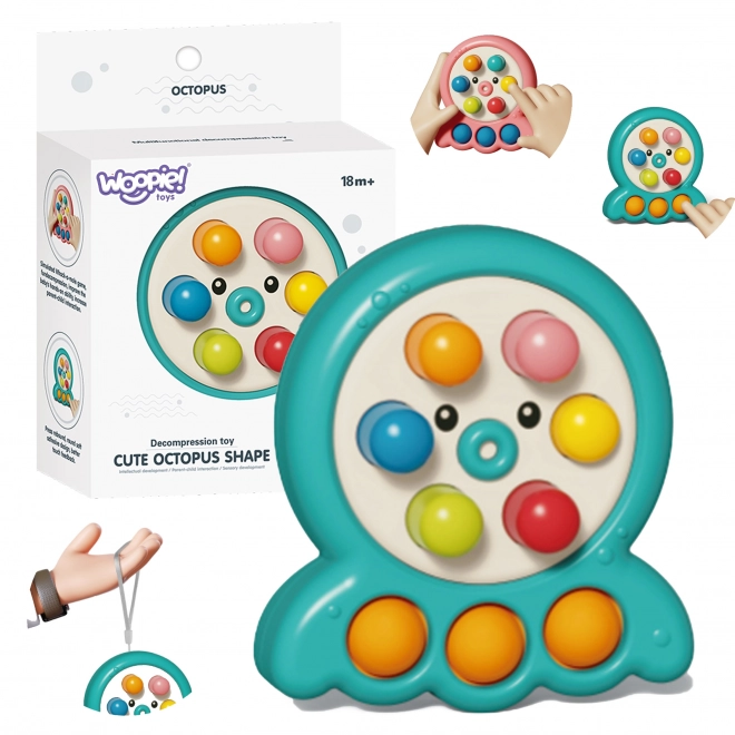 WOOPIE Gioco di abilità Martello Talpa con Corda Polpo Verde 2 in 1