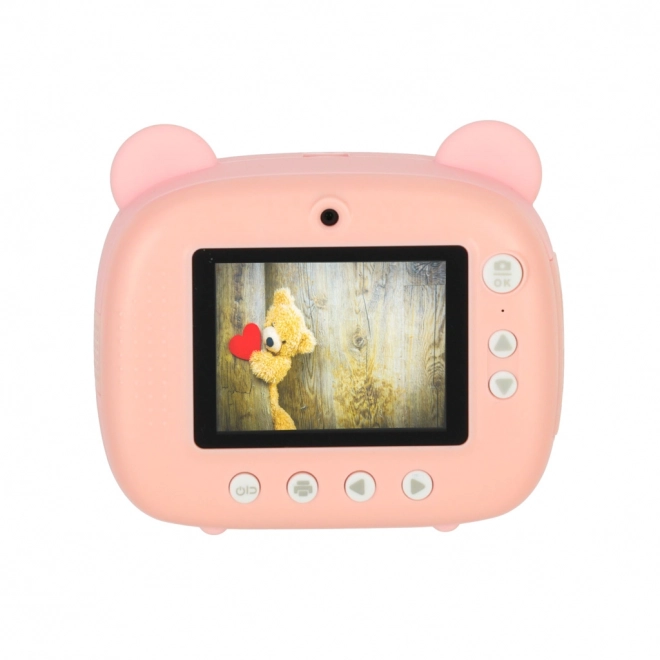 Macchina fotografica istantanea per bambini orso rosa