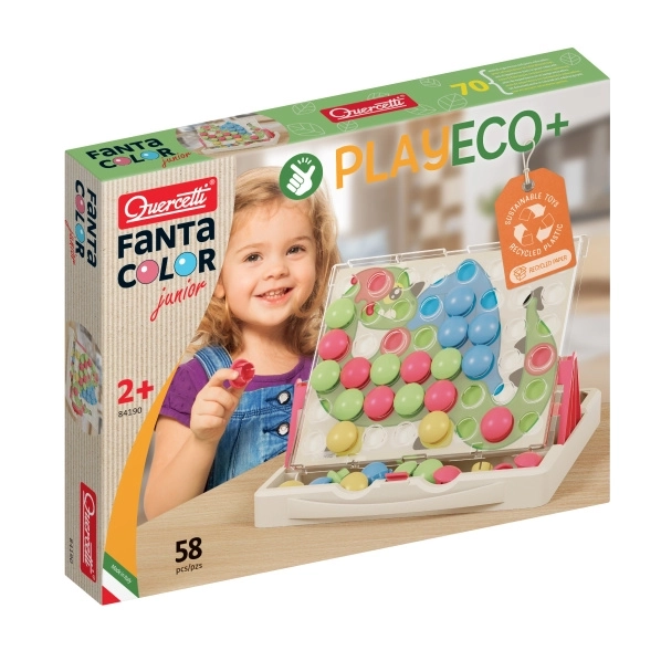 Quercetti Fantacolor Junior Play Eco+ mosaico per bambini, 48 bottoni
