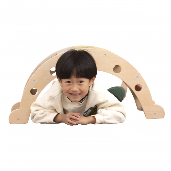 Ponte a dondolo in legno color arcobaleno Montessori di Viga