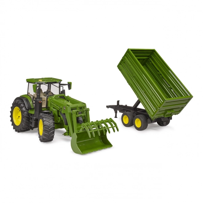 Trattore Bruder John Deere con rimorchio e caricatore frontale