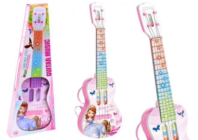 Chitarra elettrica rosa con principessa per bambini