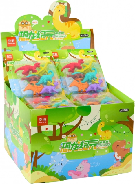 Set di gomme a forma di dinosauro 6 pezzi