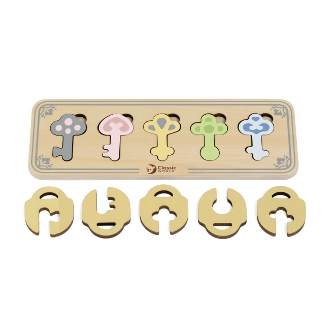 Puzzle a incastro chiavi in legno
