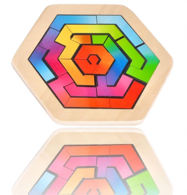 Puzzle in legno con enigma a esagono Goki