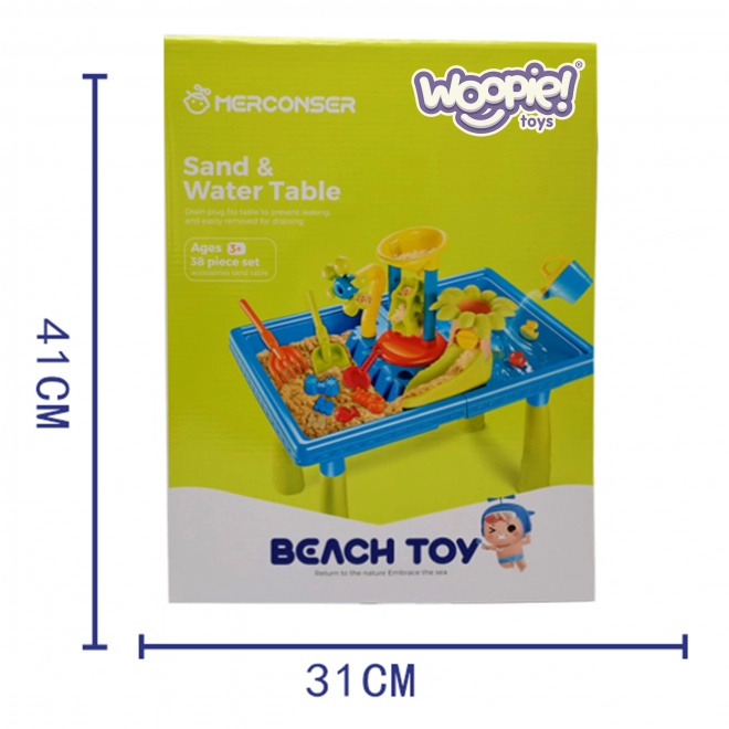 Tavolo d'acqua e sabbia 2in1 Palma 18 pz