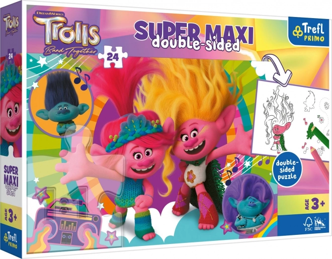 Puzzle doppio TROLLS 3: Giornata Felice Super Maxi 24 pezzi