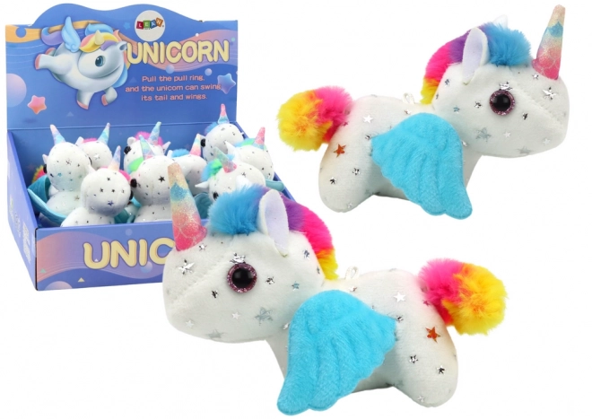 Unicorno Peluche Salterino Bianco