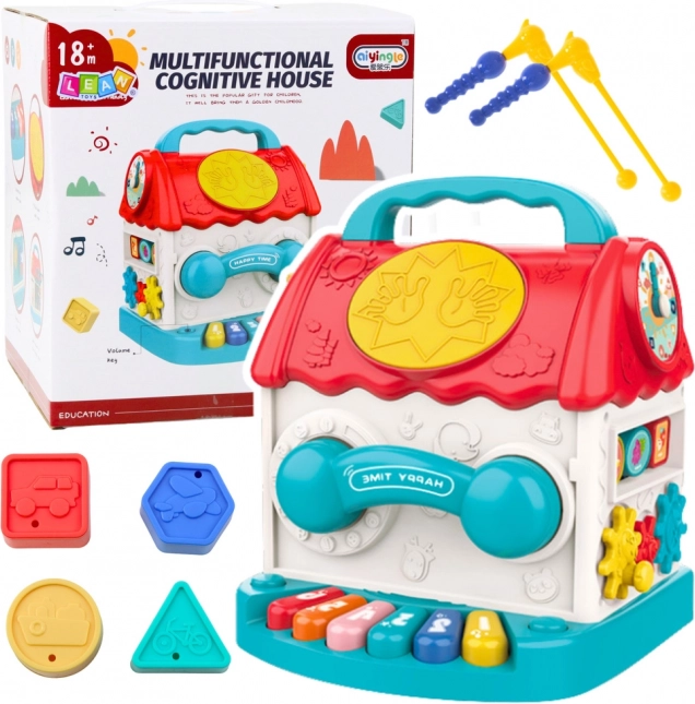 Cubo didattico interattivo a forma di casetta per bambini