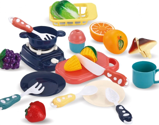 Set da cucina per bambini in cestino – blu