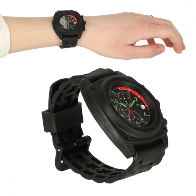 Set militare con giubbotto, fucile e binocolo