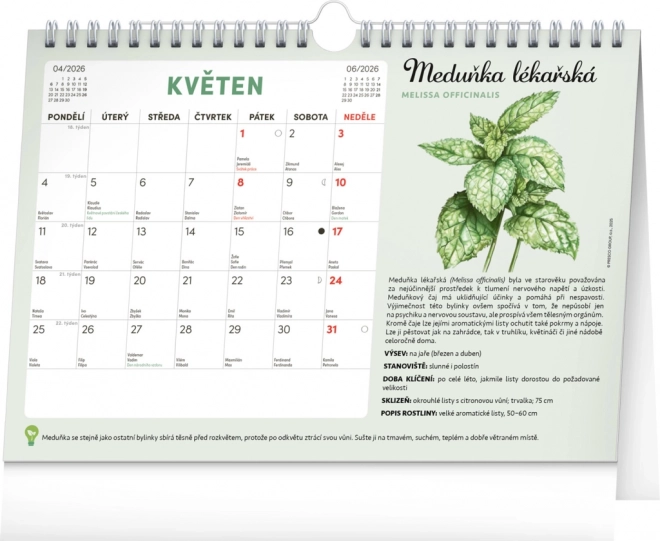 Calendario pianificatore mensile con semi Notique 2026