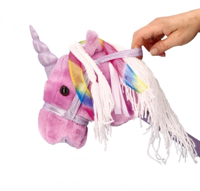 Unicorno rosa su bastone Rosa Hobby Horse