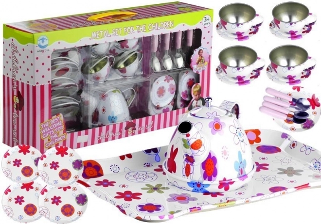 Elegante set da tè in metallo per bambini