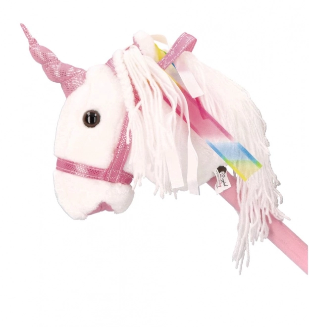 Unicorno rosa su bastone Rosa Hobby Horse