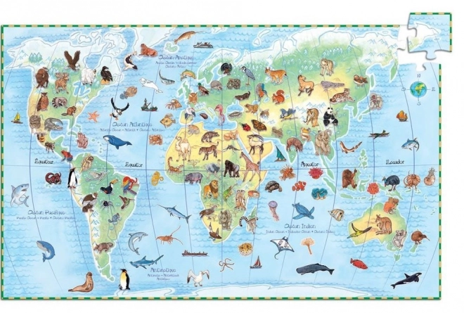 Puzzle DJECO osservazione: animali da tutto il mondo 100 pezzi