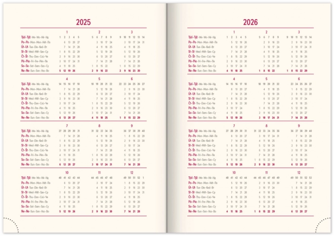 Agenda settimanale Vellum 2025 nera